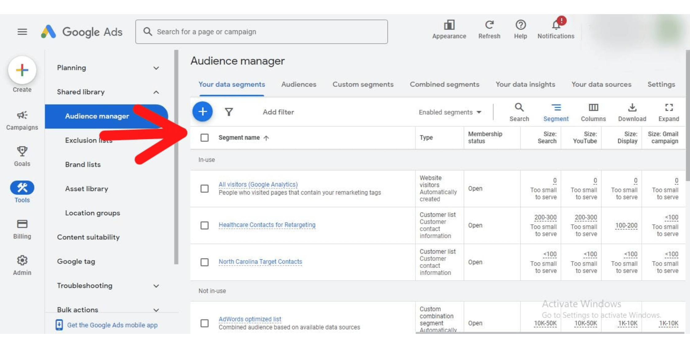 Customer Match Google Ads (Audience Manager)